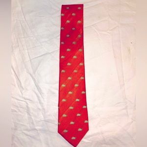NWOT Tommy Hilfiger Men’s Necktie 100% Silk Orange & Turtles